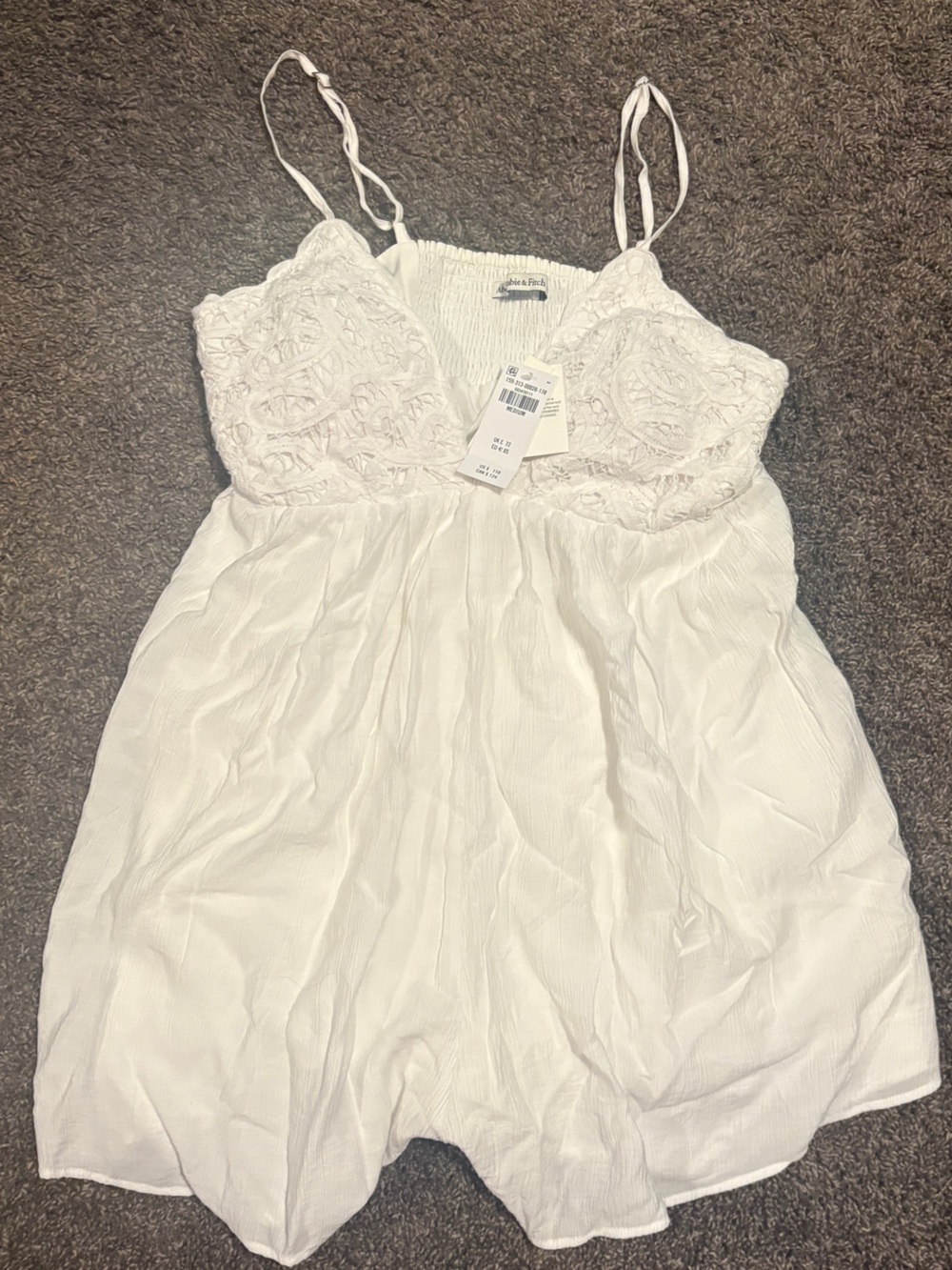 Abercrombie & Fitch White Lace Yoke Mini Romper